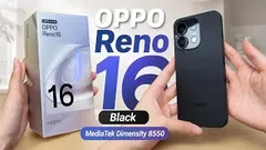 OPPO Reno 16 Black Hands-On 🔥 Premium Black Design + Camera Review!